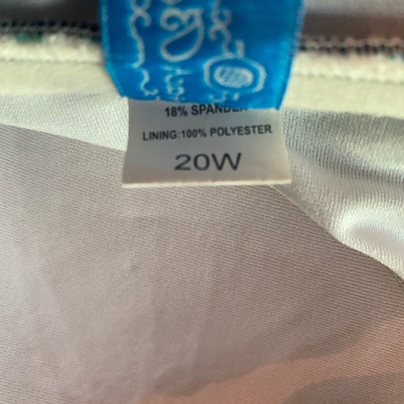 Beach Belle Swimsuit 20W like new Navy with blue and green multi - Picture 4 of 4